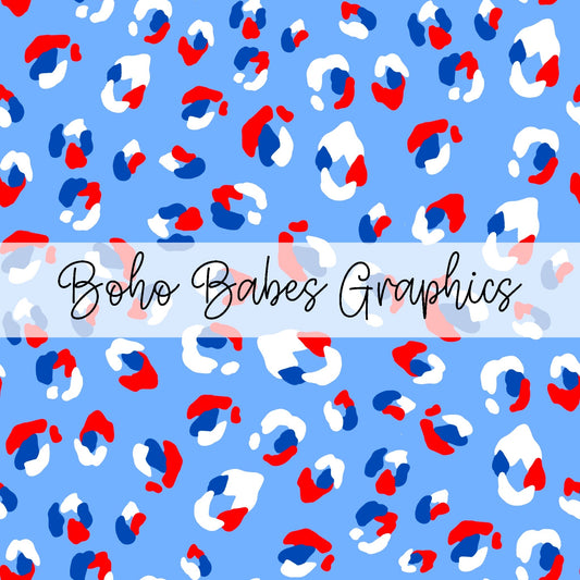 Red, White, and Blue Leopard Patriotic 4th of July Seamless File