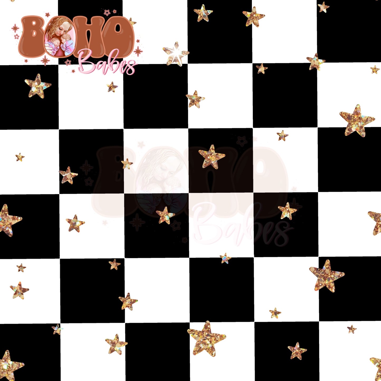 Black Checkered with stars